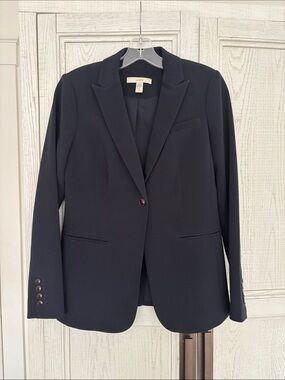 Navy Single-Button Women’s Blazer